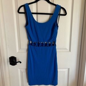 AKIRA Cutout Blue Mini Dress